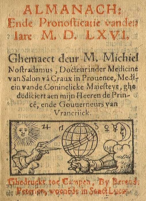 Almanach Ende Pronosticatie vanden Iare 1566