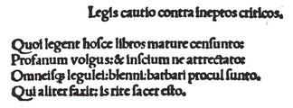 LEGIS CAUTIO, ed 1508